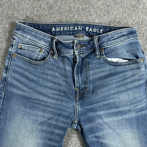 American Eagle Airflex+ Mens 29x30 Blue Medium Wash Stretch Denim Jeans - Picture 4 of 10